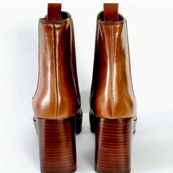 Pons Quintana Nepal Legno Brown leather platform ankle boots. Size 6. NWT - Picture 5 of 15